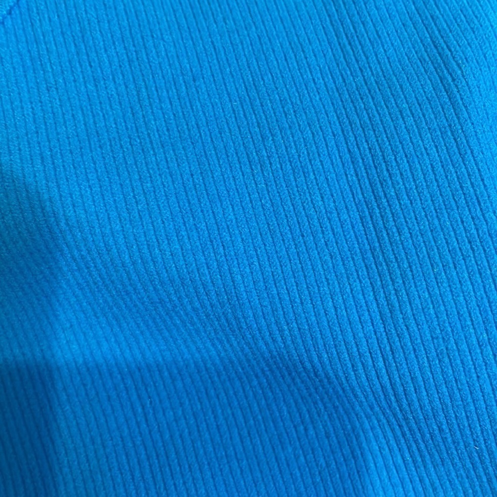 M&B Blue Ribbed Sleeveless Racerback Tank Top One Size - Picture 2 of 4
